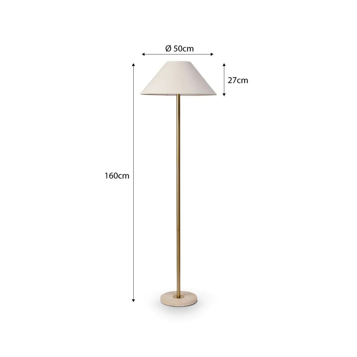 Phoebe Travertine Base Floor Lamp Mocka