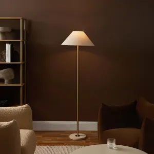 Phoebe Travertine Base Floor Lamp Mocka