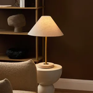 Phoebe Travertine Base Table Lamp Mocka