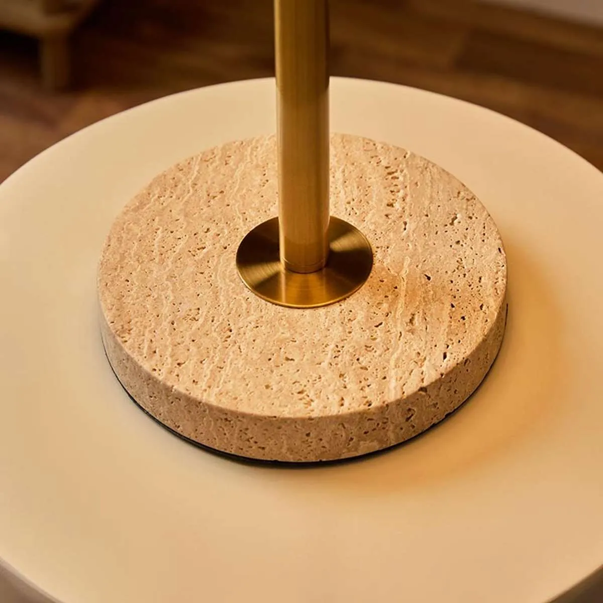 Phoebe Travertine Base Table Lamp Mocka