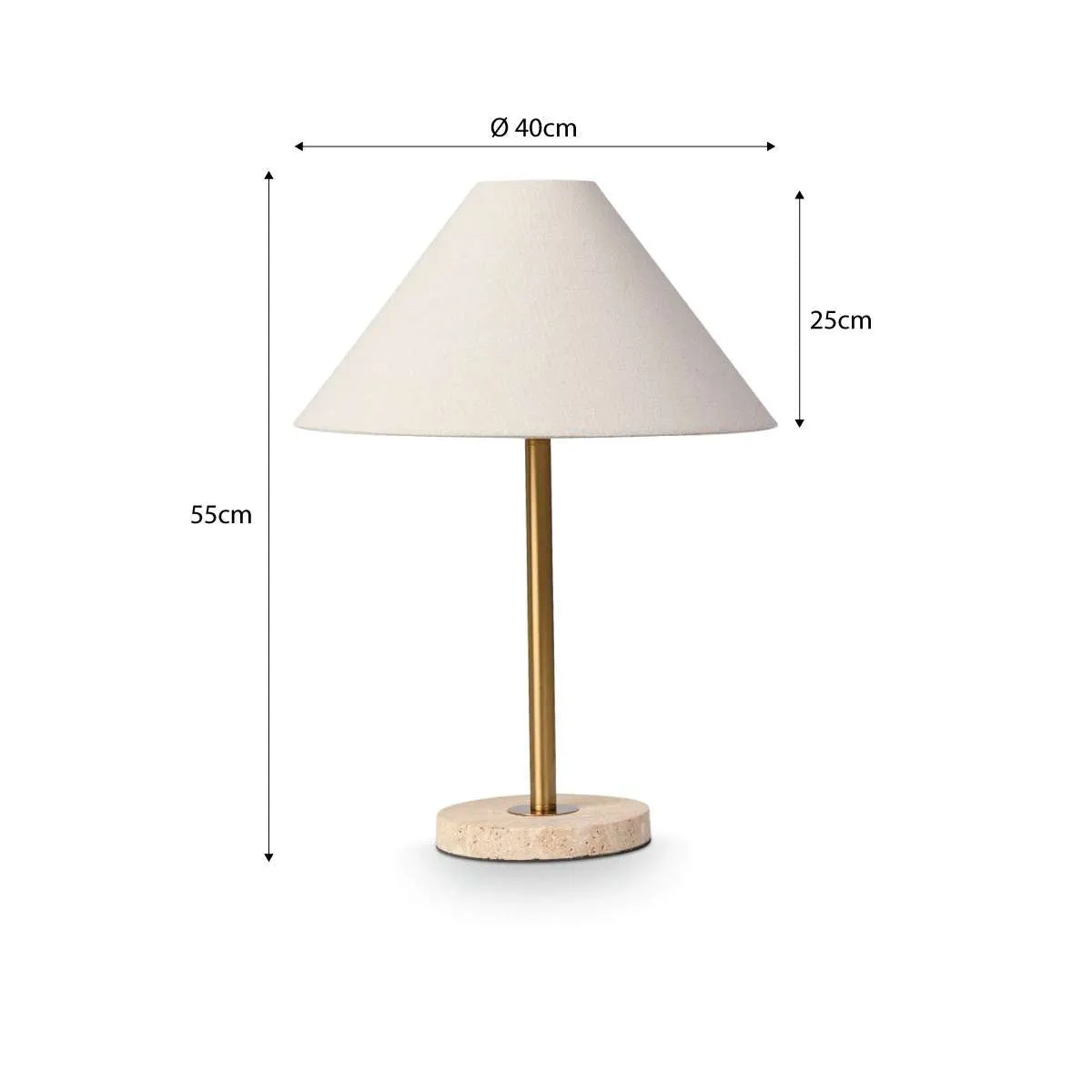 Phoebe Travertine Base Table Lamp Mocka