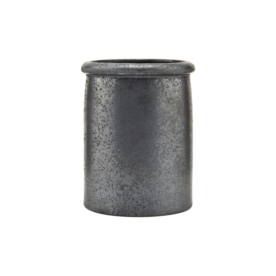 Pion Stoneware Jar | Black 11.5x15cm Zoco Home