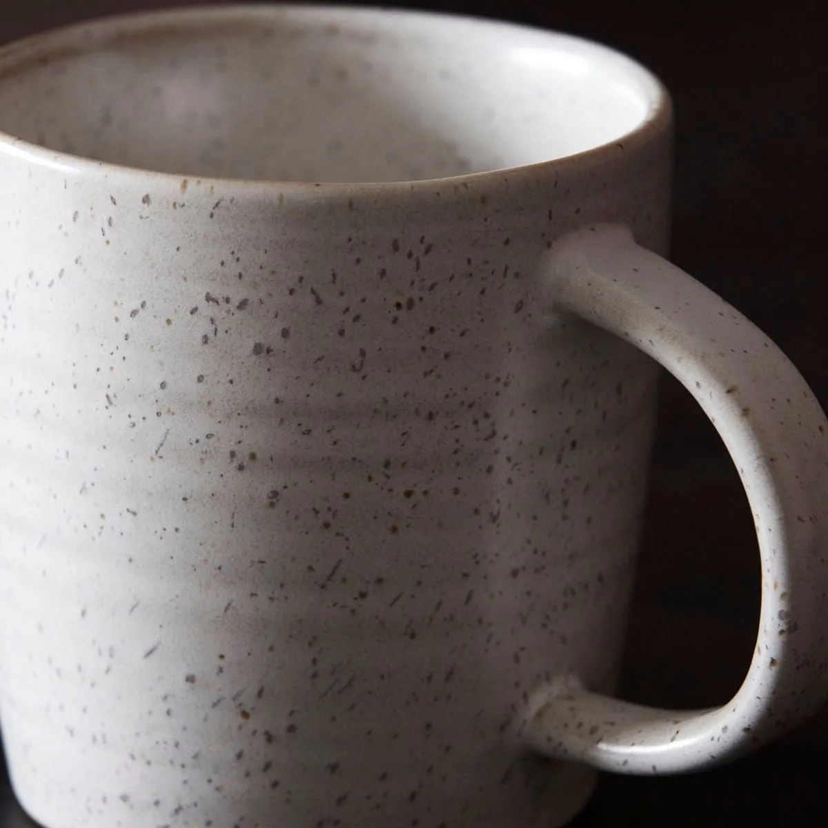 Pion Stoneware Mug | White/Grey 9x9cm Zoco Home