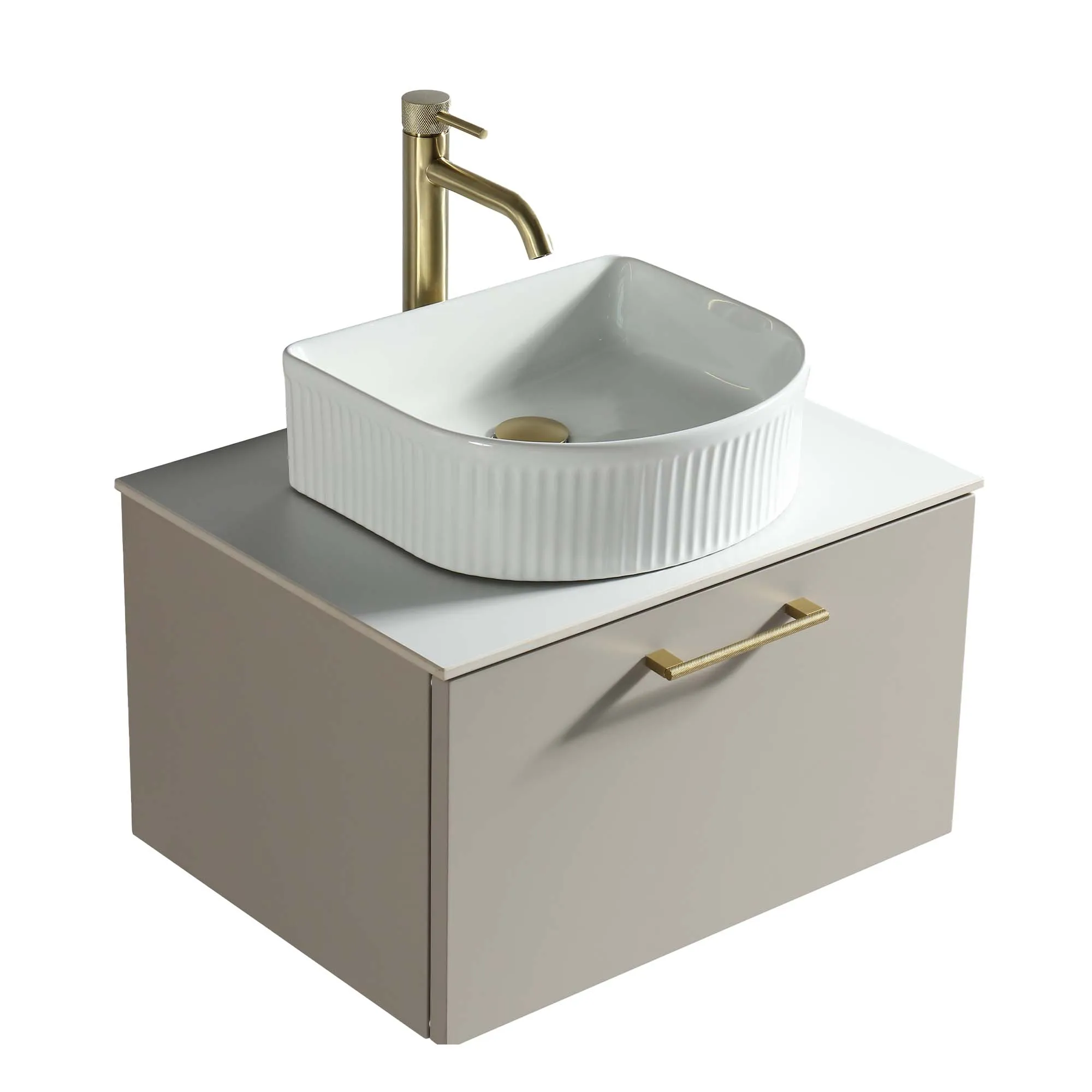 Pisa 600 Wall Mounted Vanity Unit With Worktop