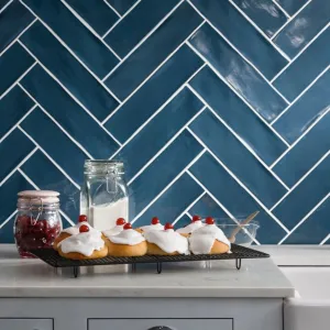 Poitiers Azure Wall Tile 7.5x30cm Gloss