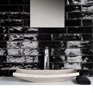 Poitiers Negro Wall Tile 7.5x30cm Gloss
