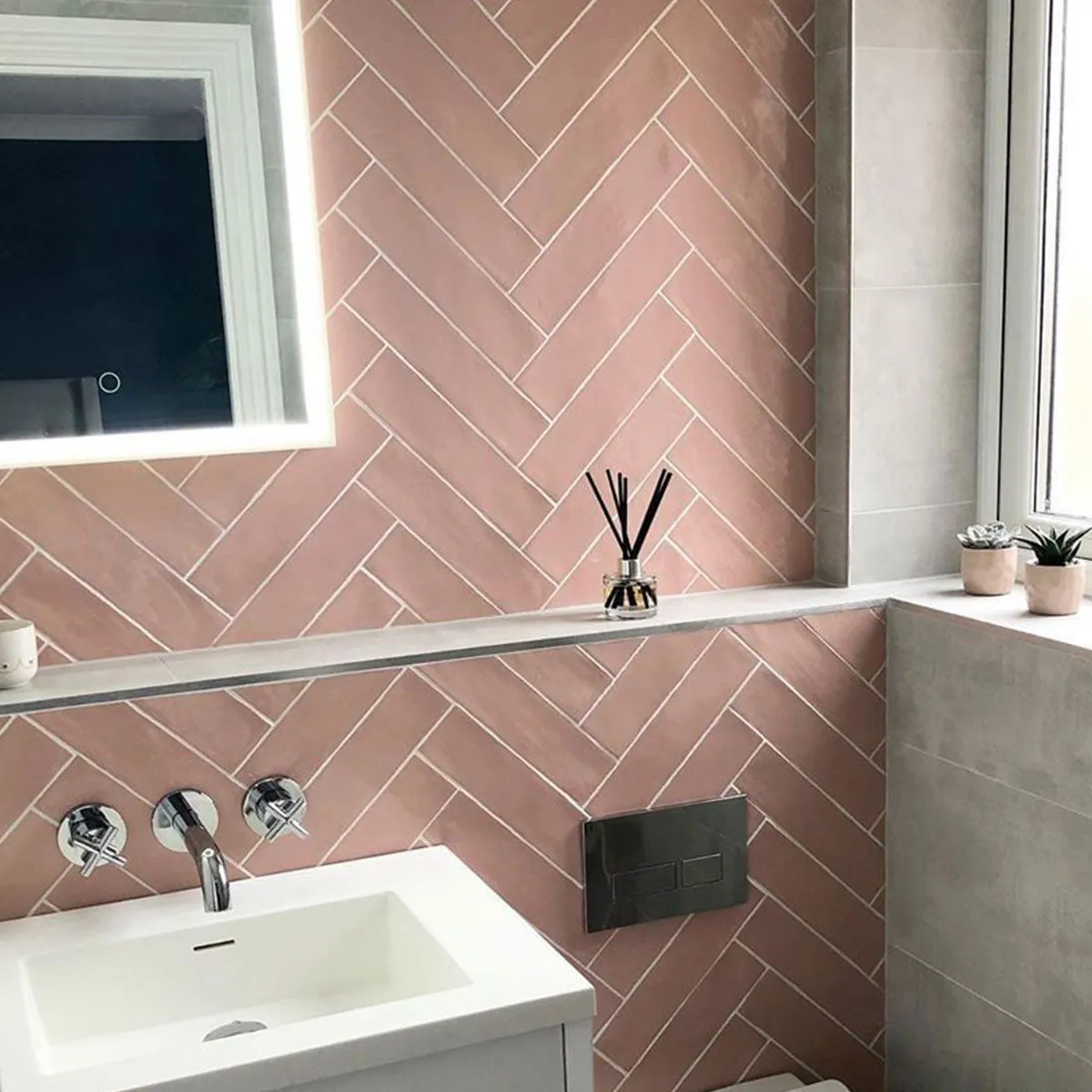 Poitiers Rose Wall Tile 7.5x30cm Gloss