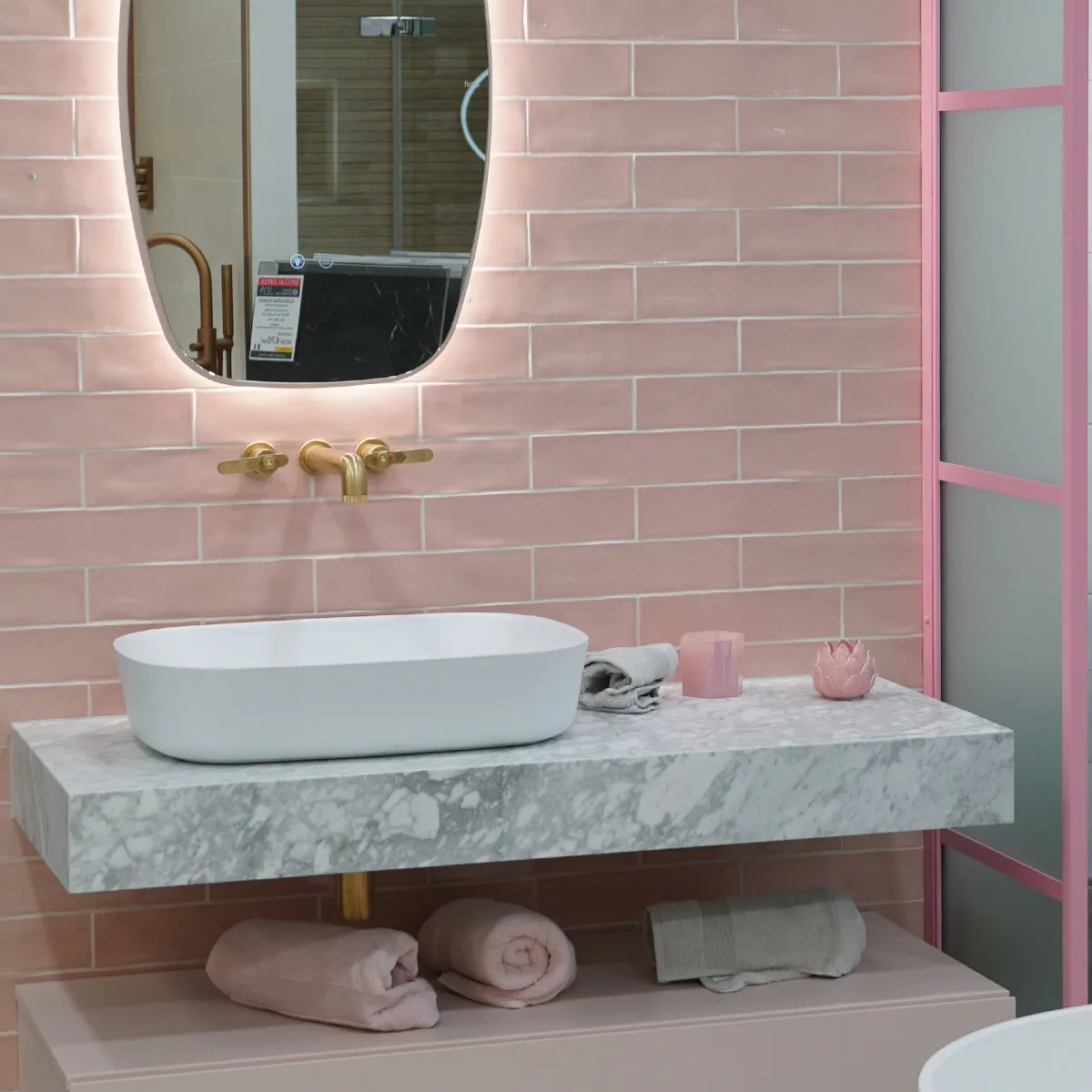 Poitiers Rose Wall Tile 7.5x30cm Gloss
