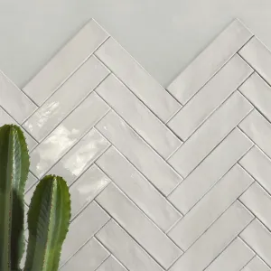 Poitiers White Wall Tile 7.5x30cm Gloss