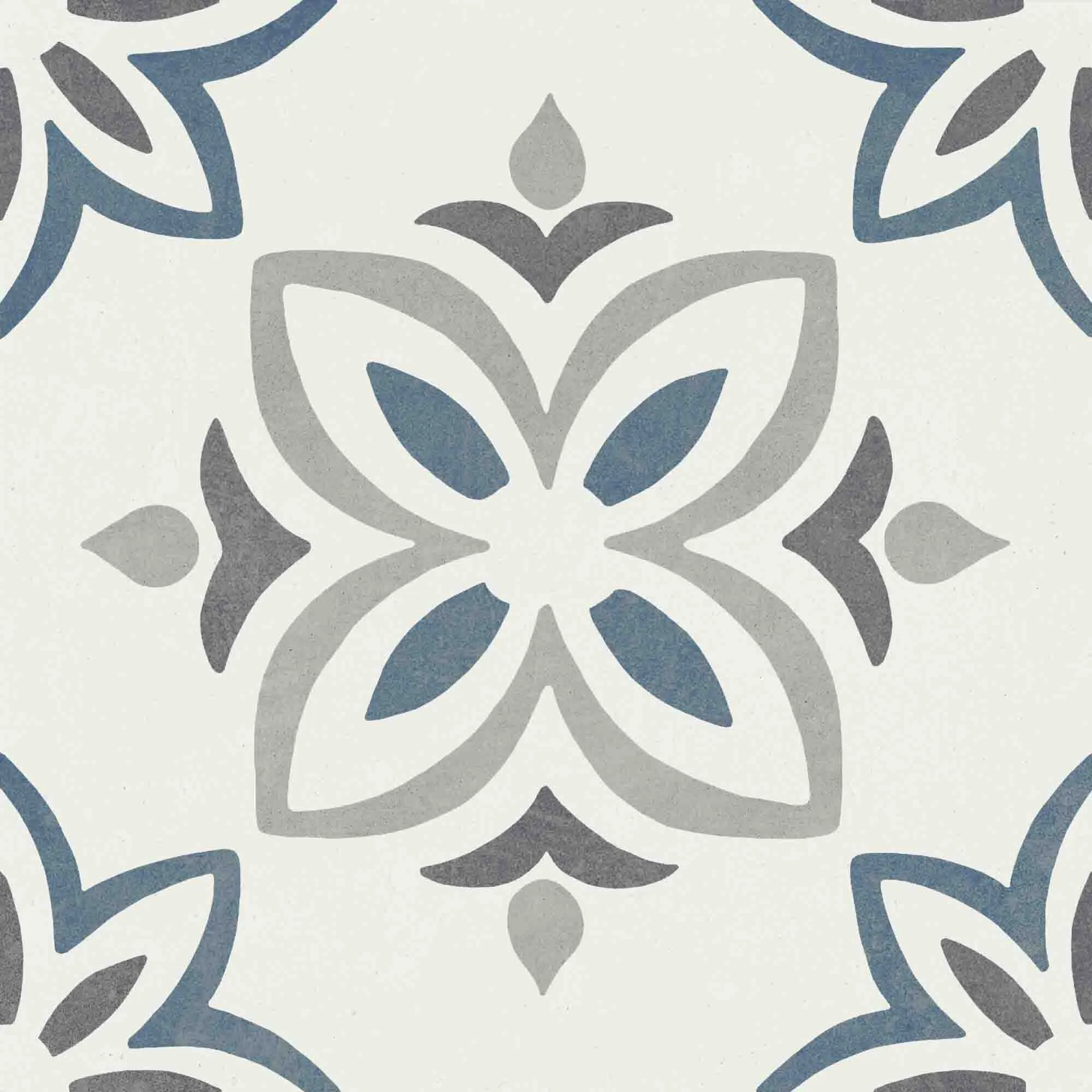 Provenza Blue Bloom Pattern Porcelain Tile 22x22cm Matt