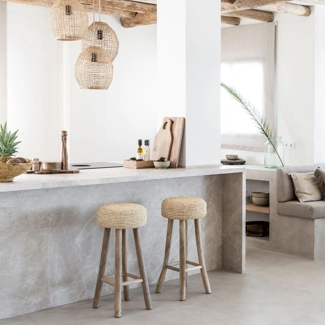 Raffia Bar Stool Zoco Home