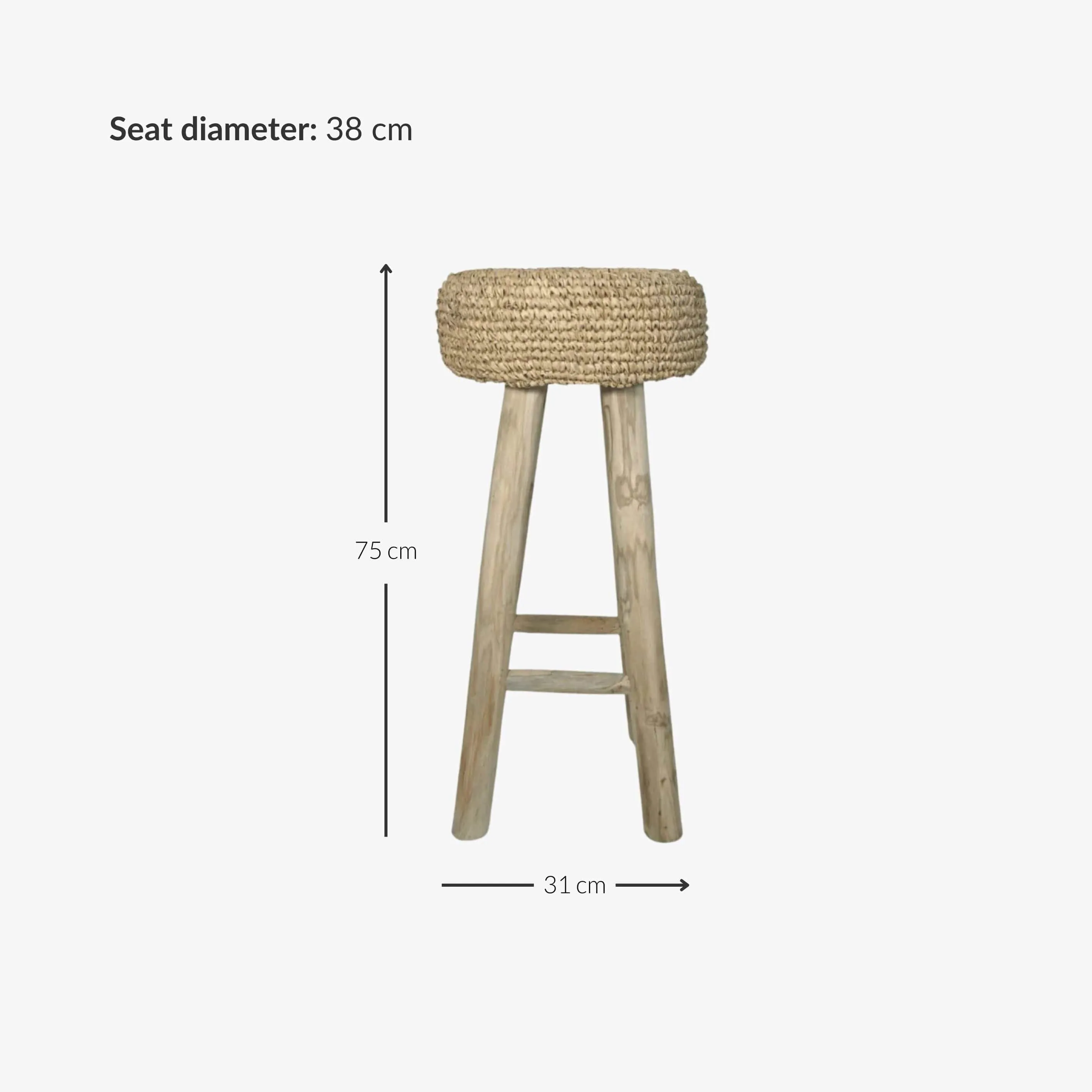 Raffia Bar Stool Zoco Home