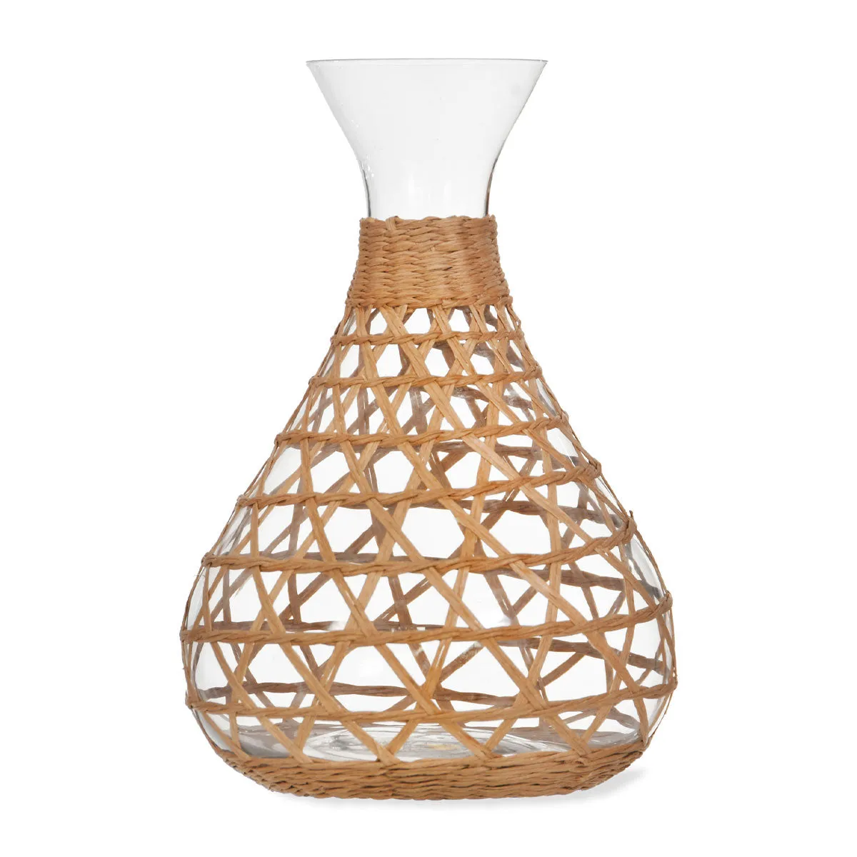 Rattan And Glass Carafe Funky Chunky
