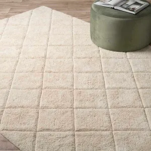 Rea Diamond Floor Rug - Large - Cream Mocka