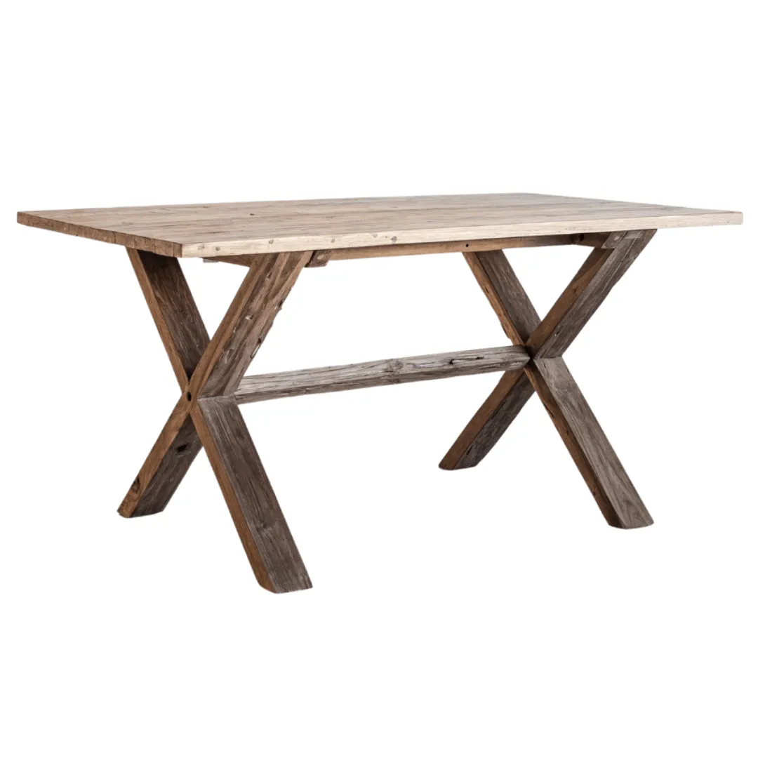 Recycled Teak Dining Table | X Legs | 200x100x75cm Zoco Home