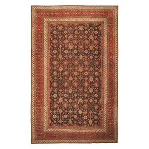 Red Antique Oriental Indian Agra Rug - 15'2" x 23'8"
