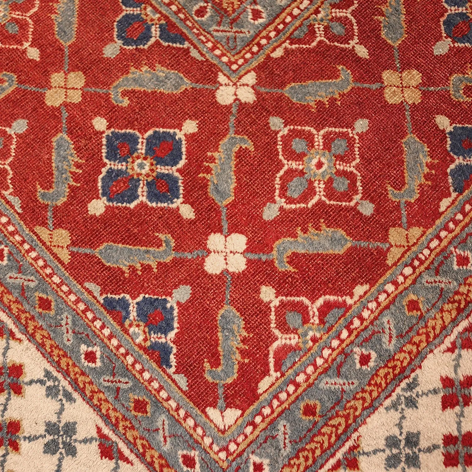 Red Antique Oriental Indian Agra Rug - 15'2" x 23'8"