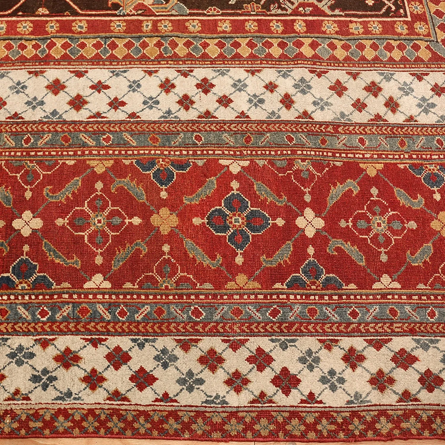 Red Antique Oriental Indian Agra Rug - 15'2" x 23'8"