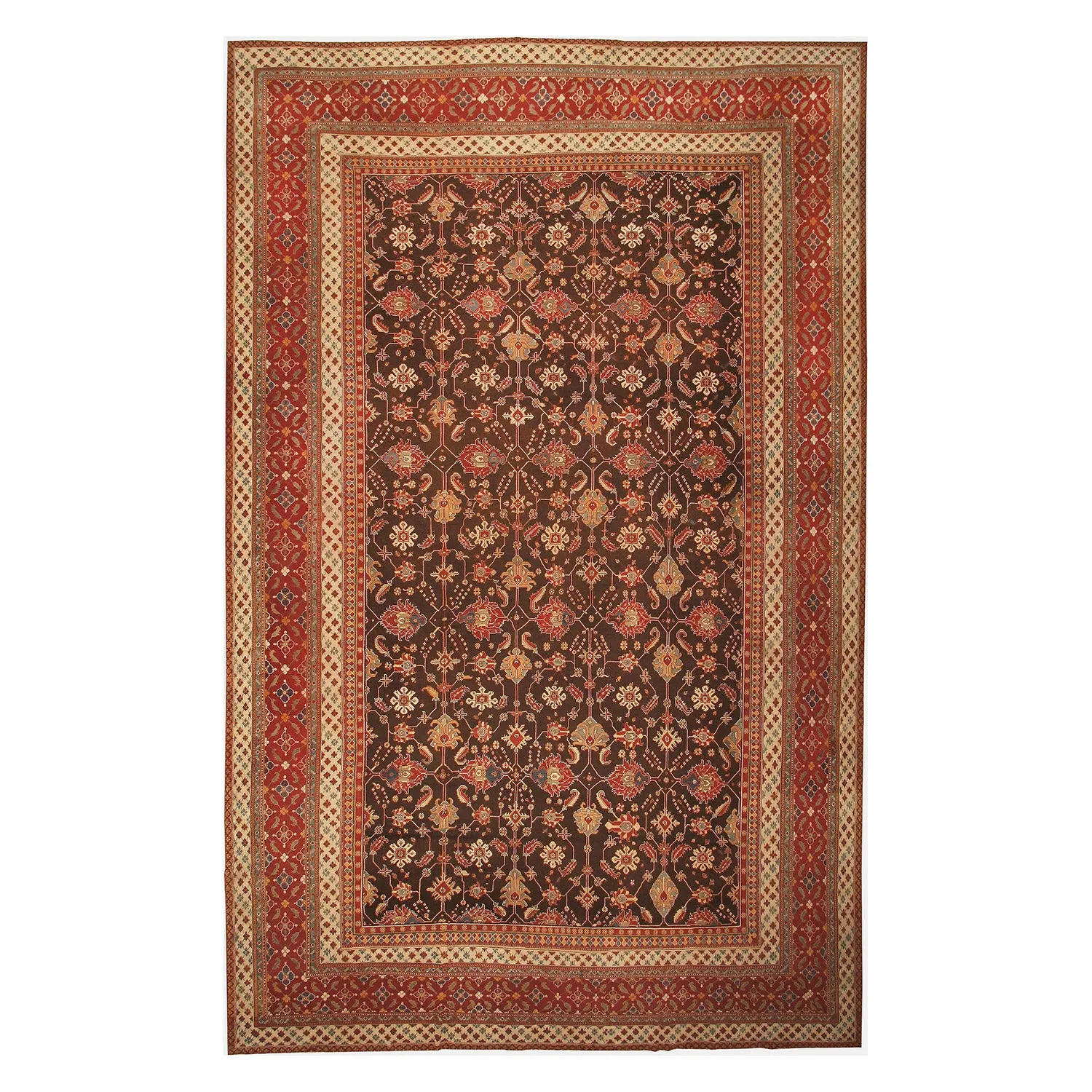 Red Antique Oriental Indian Agra Rug - 15'2" x 23'8"