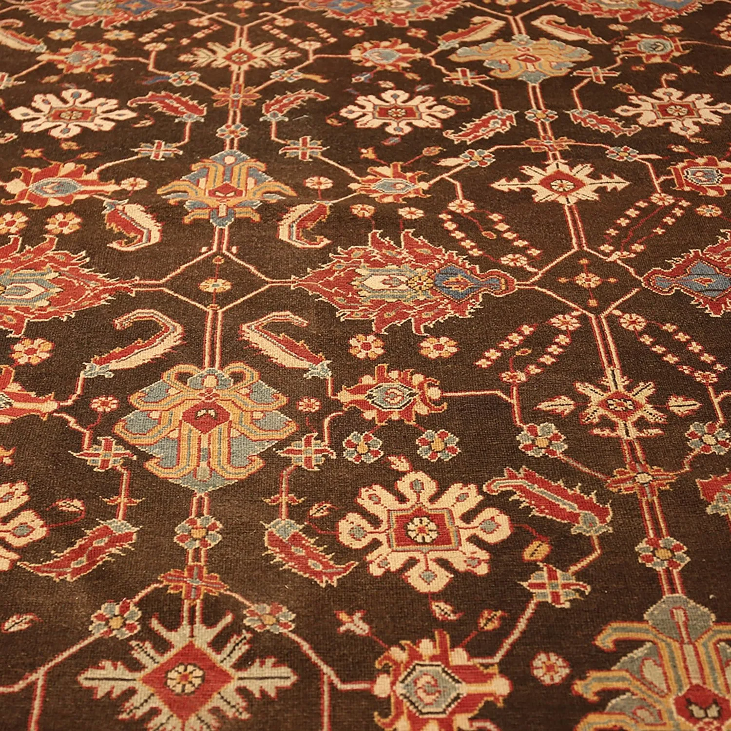 Red Antique Oriental Indian Agra Rug - 15'2" x 23'8"
