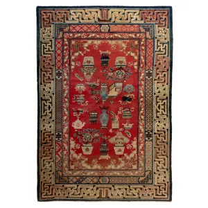 Red Chinese Peking Rug - 6'6" x 9'2"