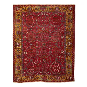 Red Vintage Traditional Heriz Rug - 7'5" x 8'5"