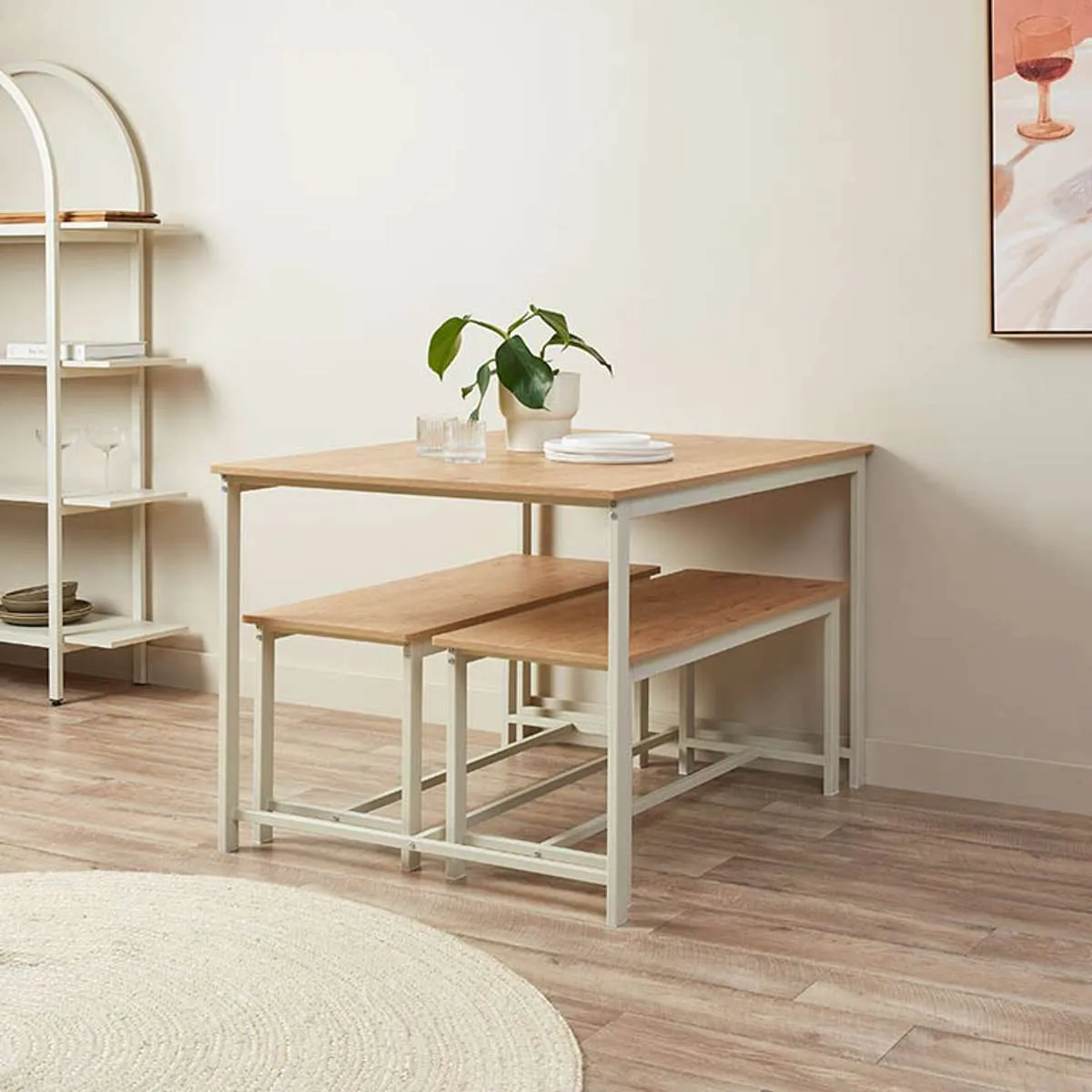 Reese 4 Seater Dining Set - Beige Mocka