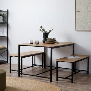 Reese 4 Seater Dining Set - Black Mocka