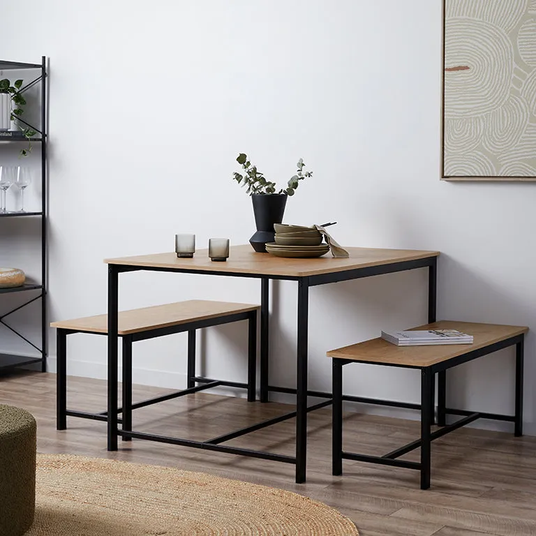 Reese 4 Seater Dining Set - Black Mocka