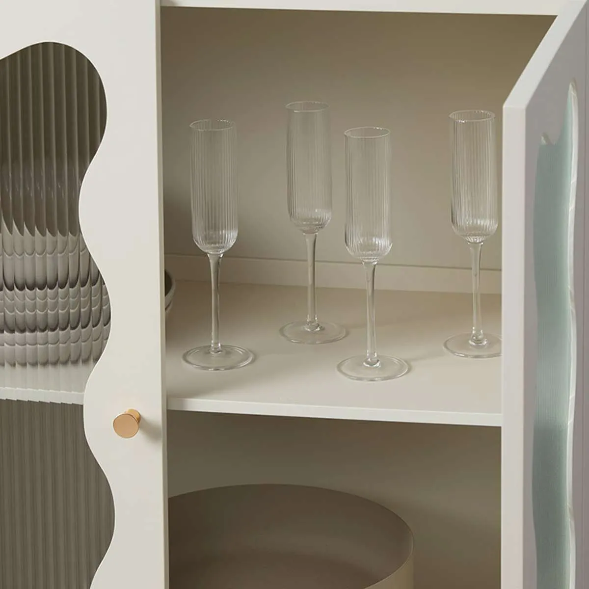 Remi Wavey Cabinet - Beige Mocka