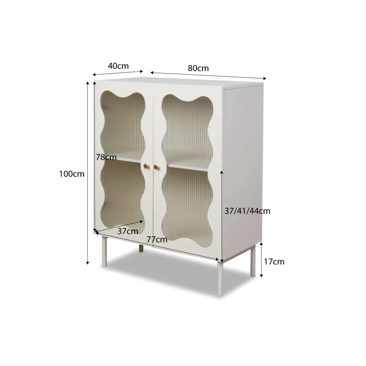 Remi Wavey Cabinet - Beige Mocka