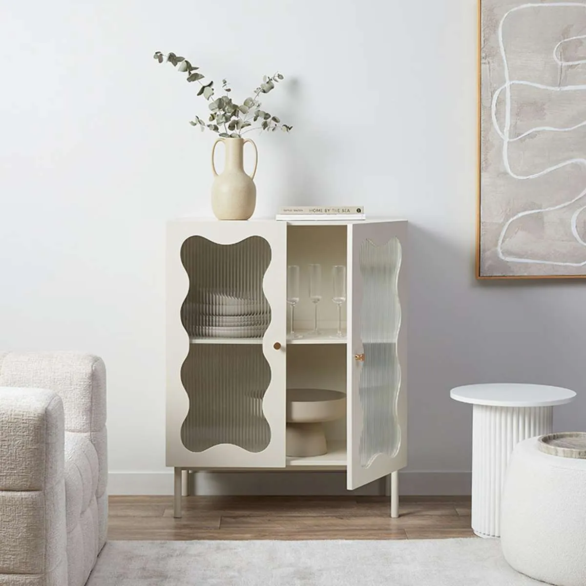 Remi Wavey Cabinet - Beige Mocka