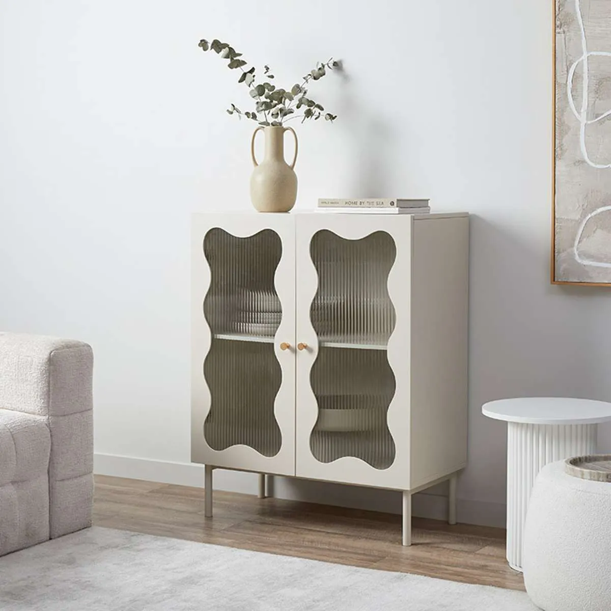 Remi Wavey Cabinet - Beige Mocka