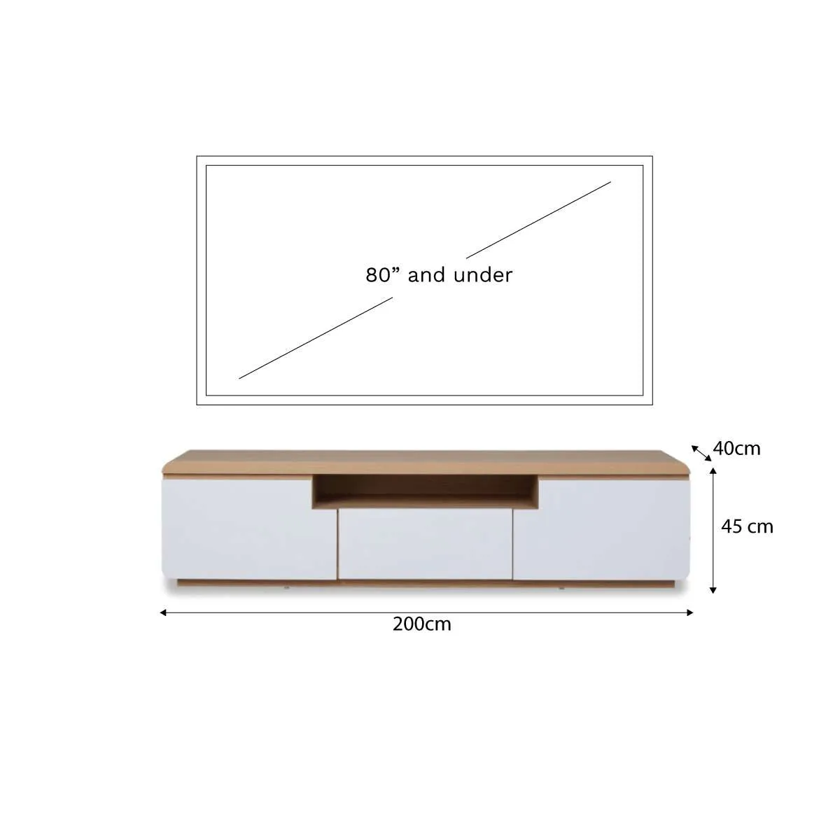 Rhodes Entertainment Unit - White/Natural Mocka