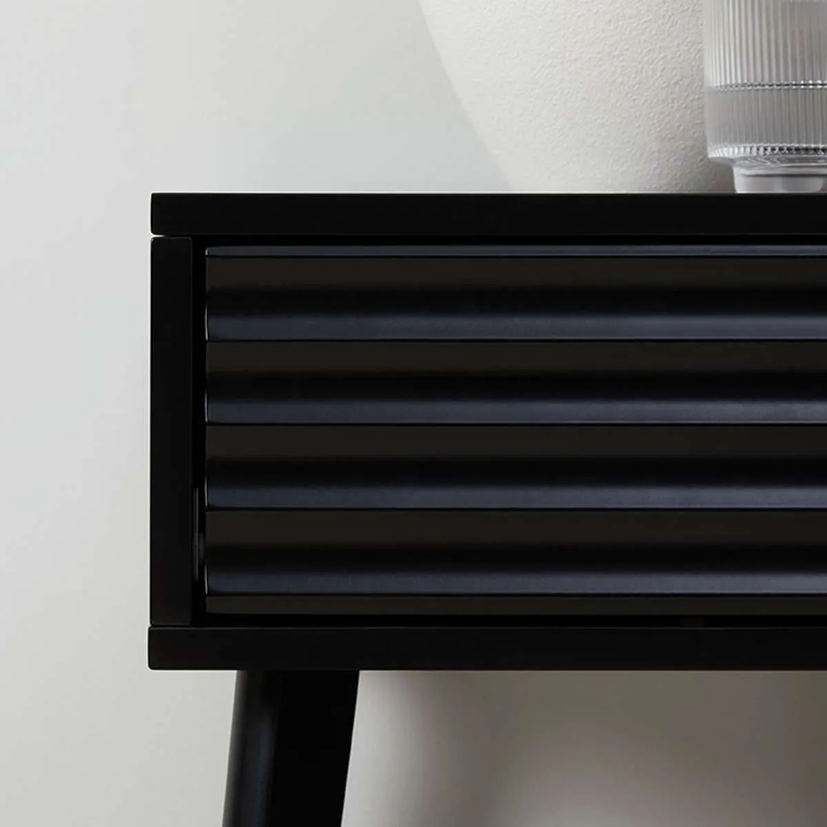 Rhys Bedside Table - Black Mocka