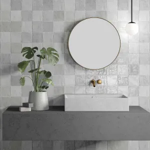 Riad Grey Decor Wall Tile 10x10cm Gloss