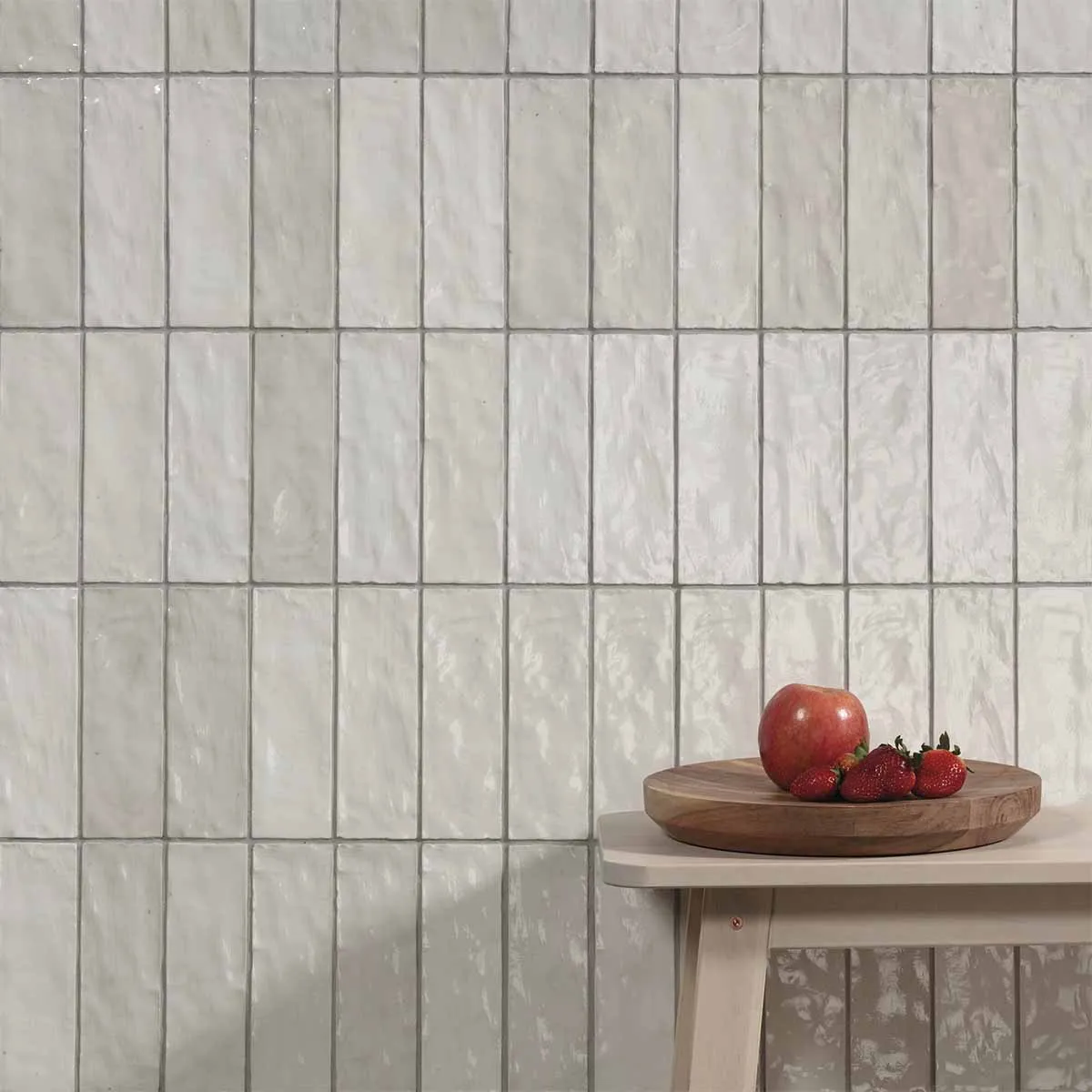 Riad White Decor Wall Tile 6.5x20cm Gloss