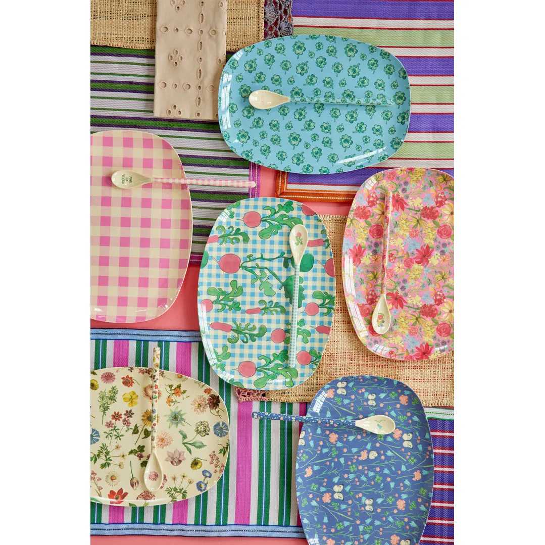 Rice DK Melamine Latte Spoon - Pink - Check It Out Print