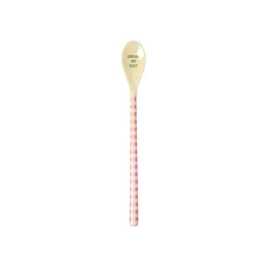 Rice DK Melamine Latte Spoon - Pink - Check It Out Print