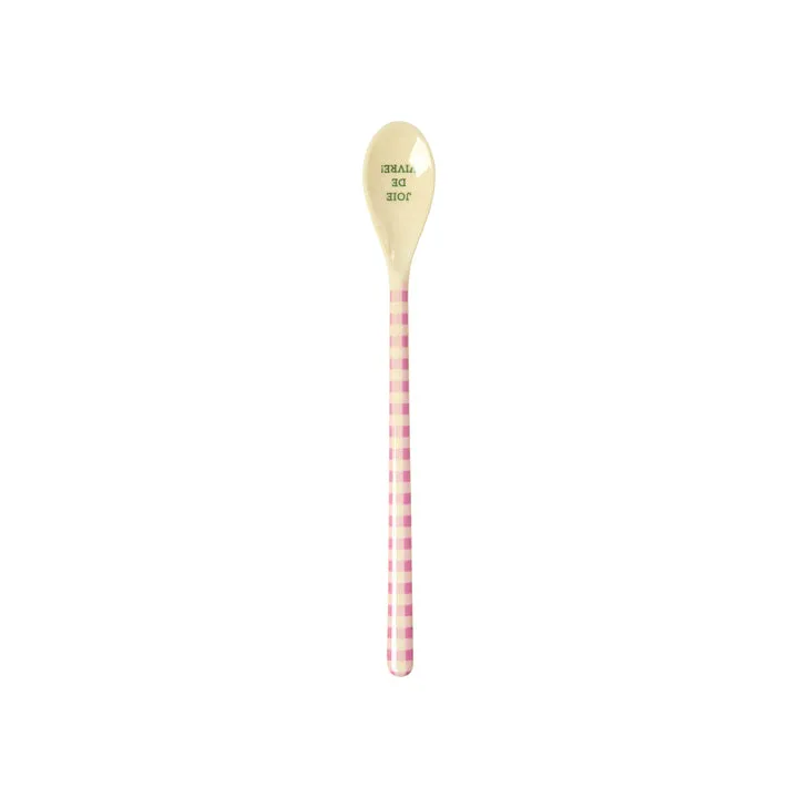Rice DK Melamine Latte Spoon - Pink - Check It Out Print