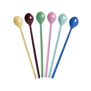 Rice DK Melamine Latte Spoons in Asst. Show Your True Colors - Set of 6