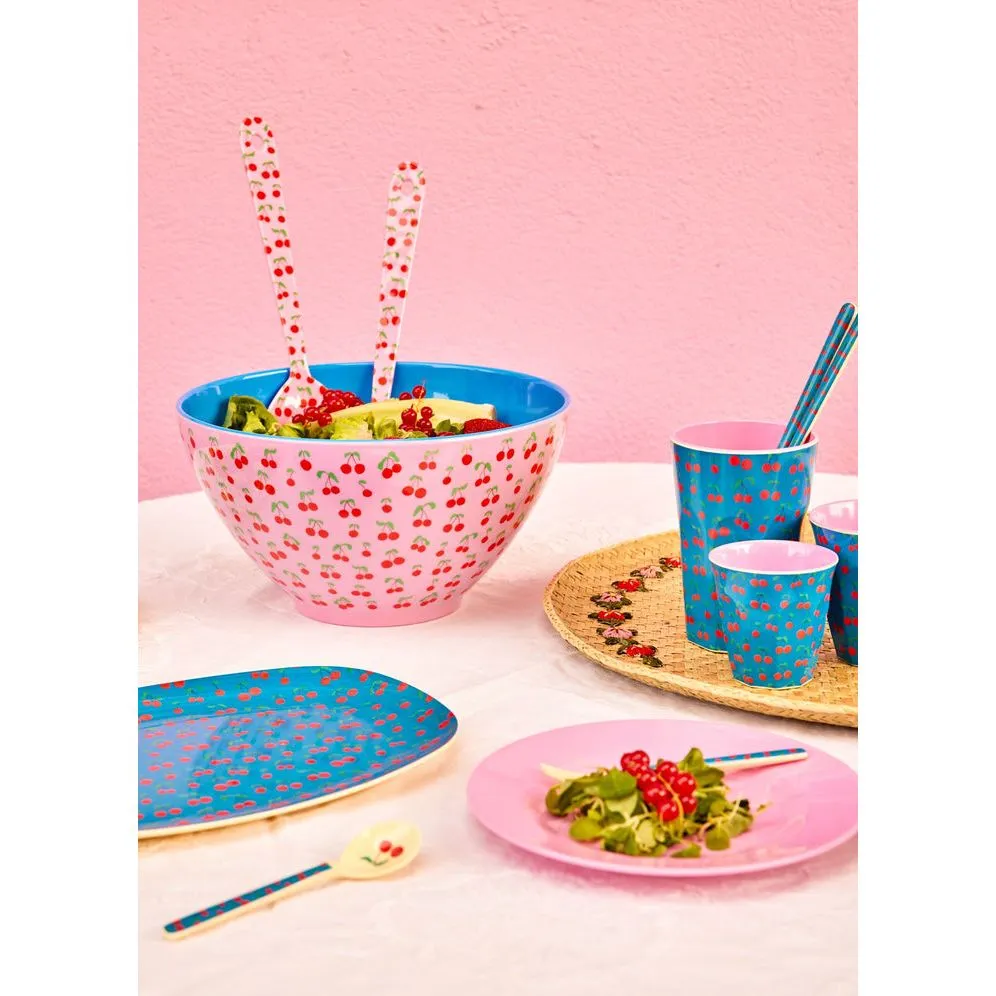 Rice DK Melamine Rectangular Plate with Cherry Love Print