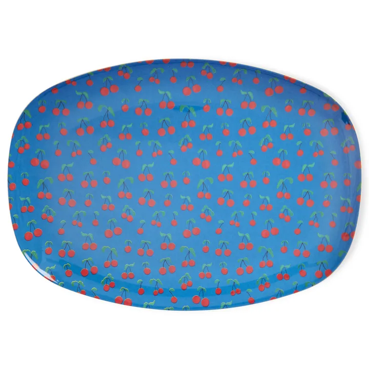 Rice DK Melamine Rectangular Plate with Cherry Love Print