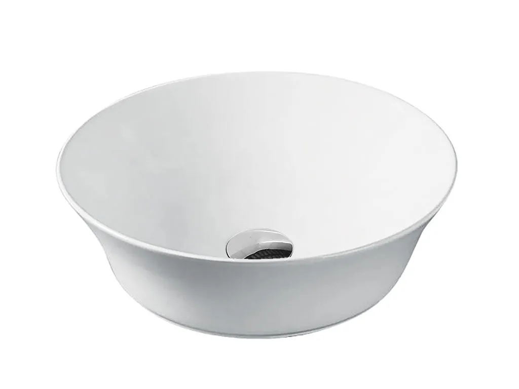 Riviera Countertop Round Basin - White