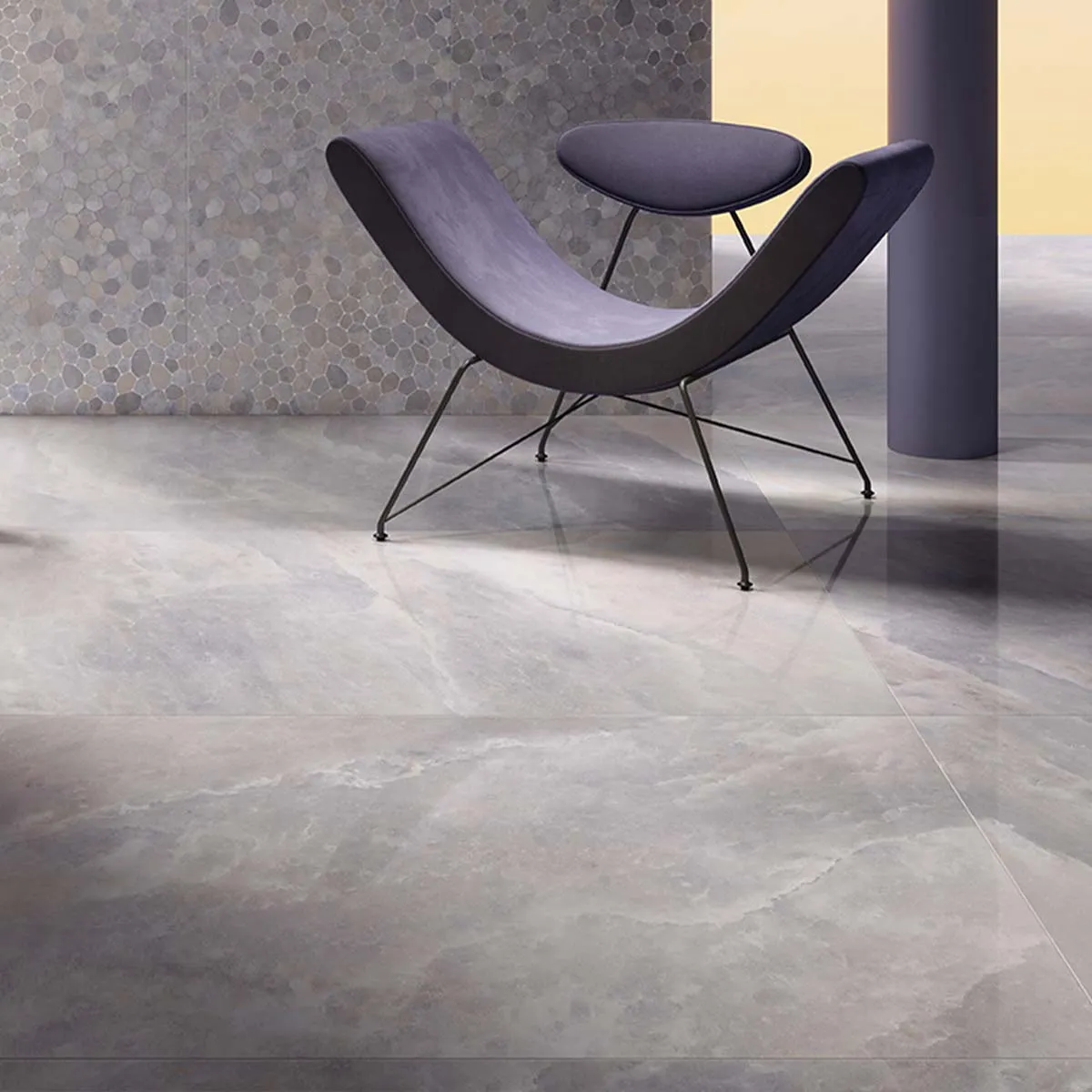 Riviera Onyx Purple Rock Salt Effect Porcelain Tile 59x119cm Polished