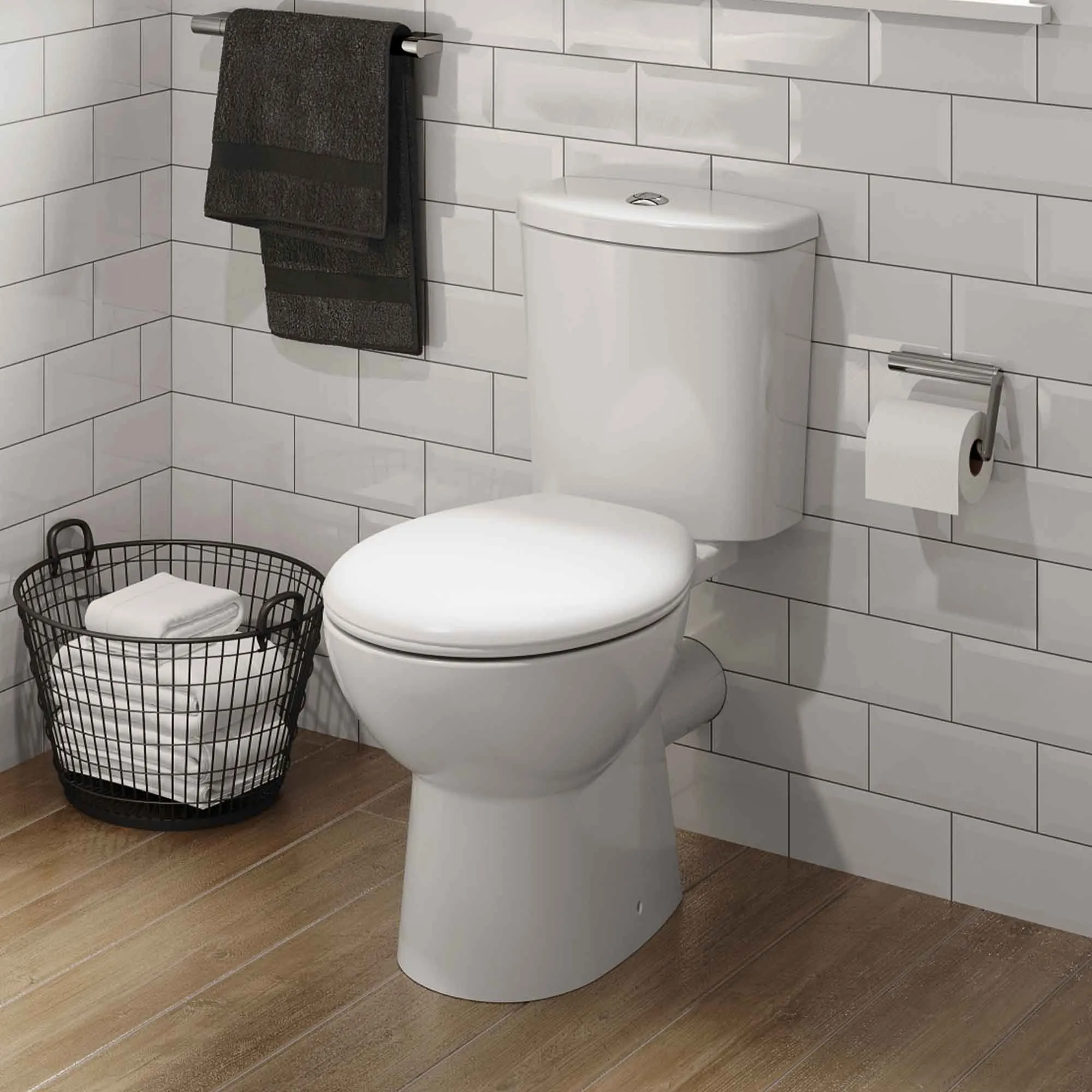 Roca Bog-in-a-Box Close Coupled Open Back Toilet With Seat