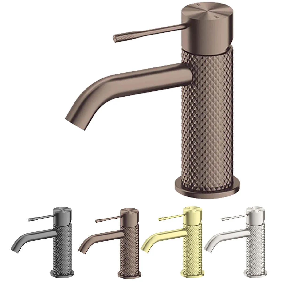 Rock Knurled Basin Mono Mixer Tap With Click-Clack Waste