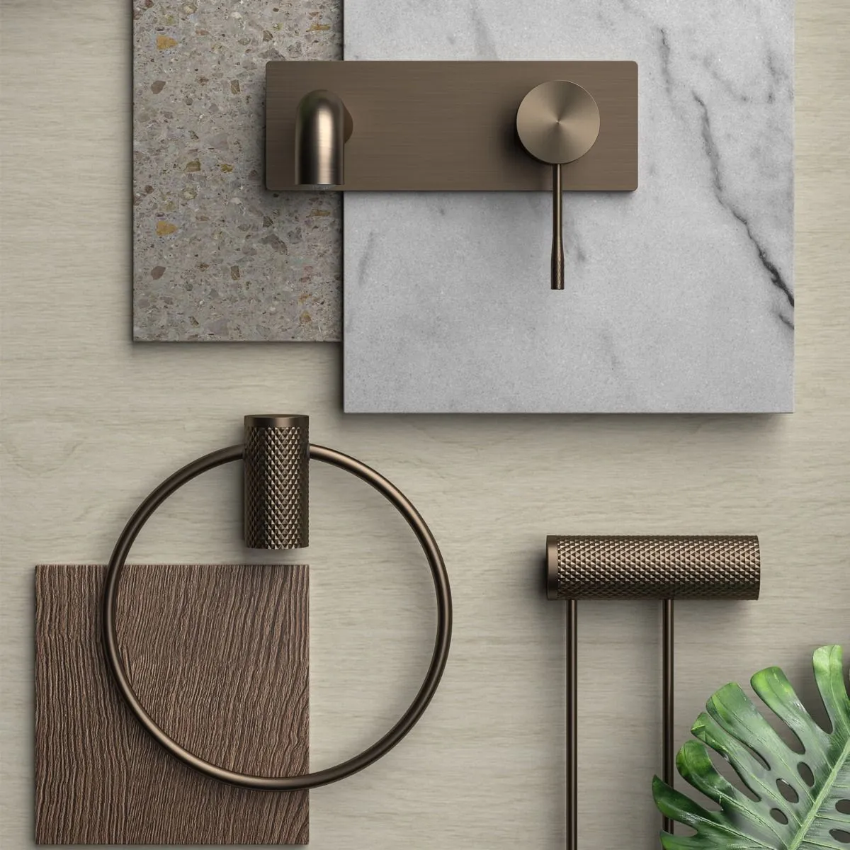 Rock Knurled Wall Mounted Basin Mixer Tap