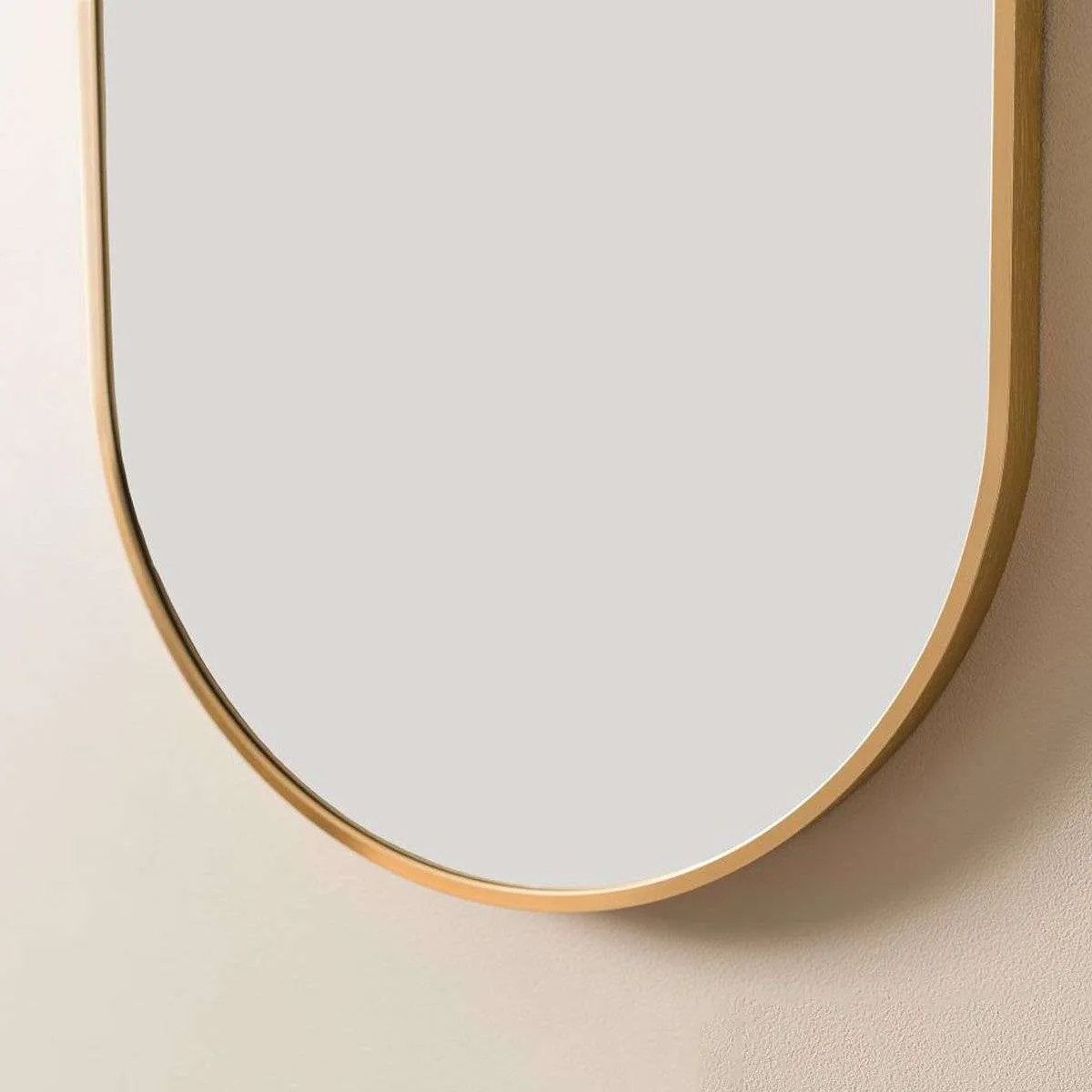 Rony Metal Pill Shaped Mirror - Gold Mocka