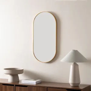 Rony Metal Pill Shaped Mirror - Gold Mocka